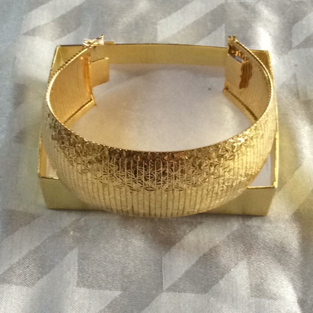 Hammered Gold cuff bracelet